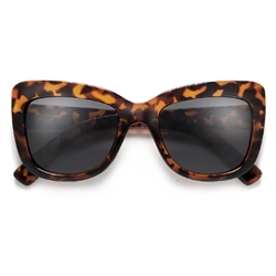 Modern Slight Cat Eye Thick Squared Sunglasses