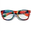 Tie Dye Nerdy Hippie Clear Lens Wayfarer#22216