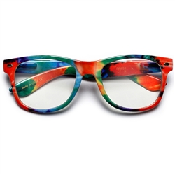 Tie Dye Nerdy Hippie Clear Lens Wayfarer#22216