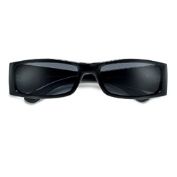 Men's Sleek Squared Out Frame Wrap Around Shades