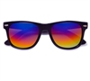 Classic 80s Horn Rimmed Radiant Colorful Rainbow Lens Wayfarer