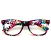 Colorful Rainbow Cheetah Clear Wayfarer #8223