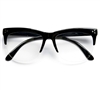 Rimless Studded Half Frame Cat Eye Silhouette Eye Wear