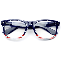 US Patriotic Flag Wayfarer Clear Lenses #8794Clr
