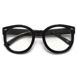 Vintage Round Thick Horn Non Prescription Fashion Glasses#93313