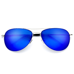 Retro Chic 57mm Slim Aviator with Colorful Revo Lens Sunglasses