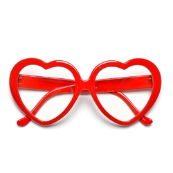 Cute Heart Shaped Clear Lens Glasses