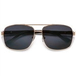 60mm Sleek Lightweight Large Classic Squared Off Aviator Sunglasses