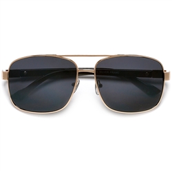 60mm Sleek Lightweight Large Classic Squared Off Aviator Sunglasses