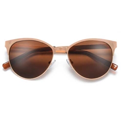 Ultra Light Weight Metal Frame Modernized Cat Eye Sunglasses