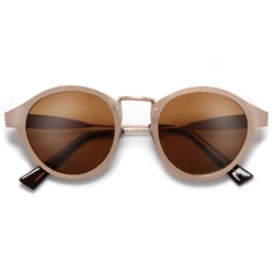 Ultra Light Weight Round Retro Chic Full Metal Frame Sunglasses