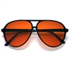 Retro 80s Vintage Blue Blocking XL Large Plastic Aviator Sunglasses