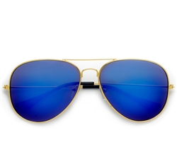 60mm Classic Nickel Finish Gold Frame Colorful Revo Lens Aviator
