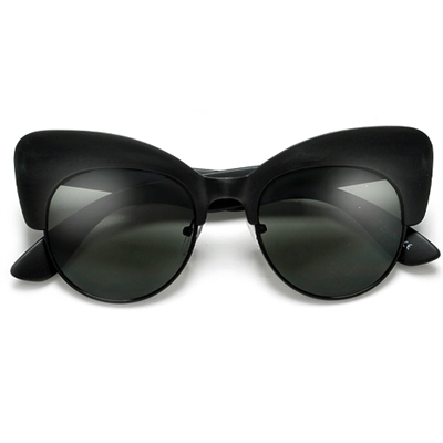 Angular Rimless Flat Top Clear Shield Eyewear - Sunglass Spot
