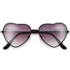 Adorable 58mm Metal Heart Frame Sunglasses