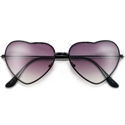 Adorable 58mm Metal Heart Frame Sunglasses
