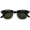Retro Inspired Classic Horn Rimmed Half Rim G-15 Lens Club Master Style Sunglasses